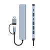 USB + Type C 2 Interface 7 In 1 USBC Hub Adapter Dock usb3.0+USB 2.0*2+SD+TF