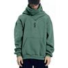 Herrenmode Einfarbig Langärmliger Kapuzenpullover mit Taschen Lässiges Erwachsenen-Sweatshirt-Oberteil