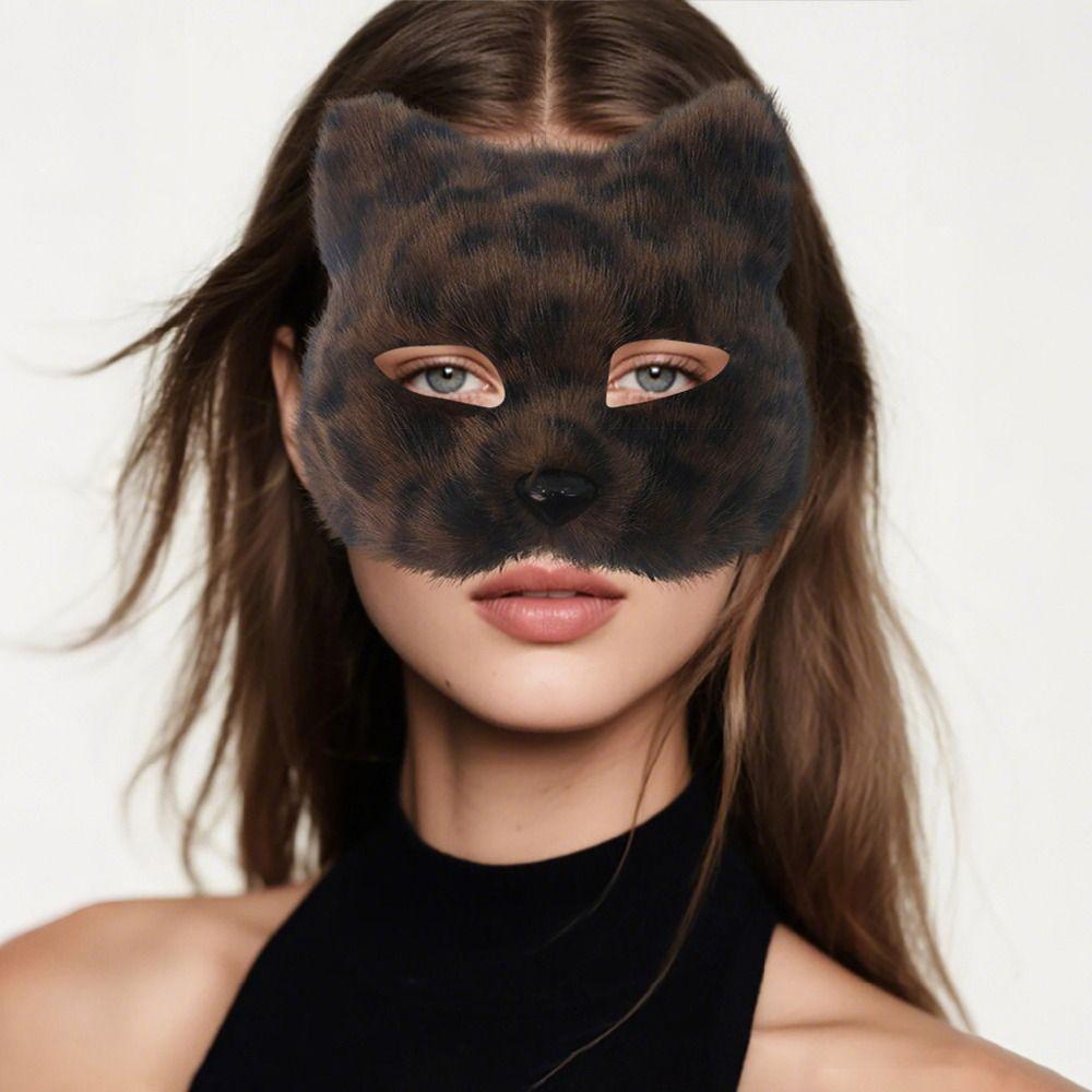 Realistic Half Face Mask Cartoon Masquerade Mask Ghost House Decor Eye Mask  Costume Party Supplies