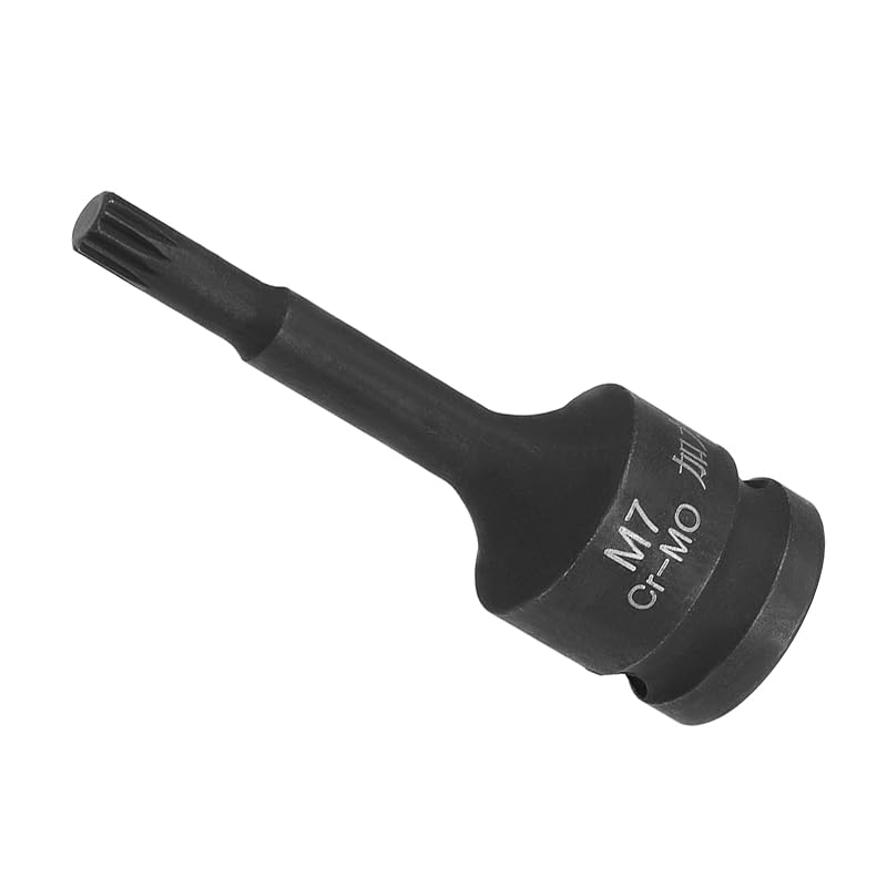 

CoCud impact triple square spline bit socket M7 bit 1/2 drive metric Long driver socket adapter - (Application: for torque wrench)