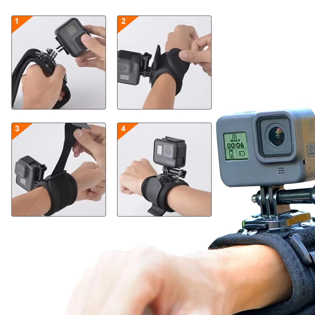 360 Degree Rotation Hand Wrist Strap For Gopro Hero 10 9 8 5 Xiaomi Yi Insta Holder Cycling Mount Camera Accessories