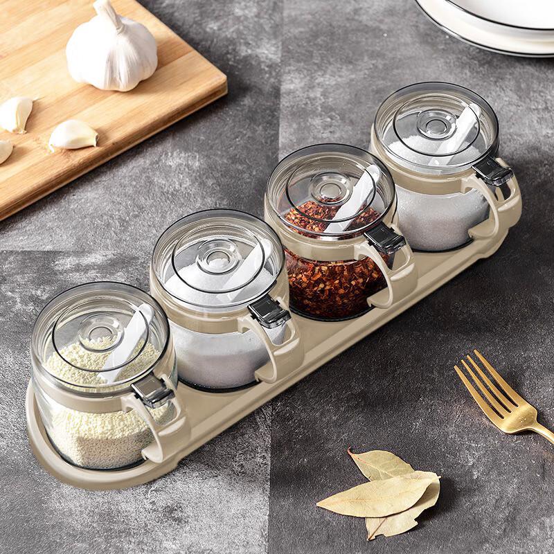 4-Piece Glass Spice Jar Set