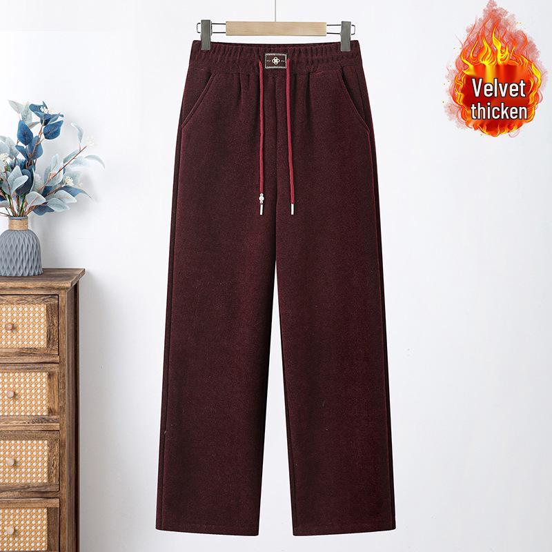 

Mom s Stylish Fleece-Lined Winter Pants: Elastic Waist, Straight-Leg, 2025 Style for Mid-Aged and Elderly Women, 50+ XL (Recommended 85-100 kg)