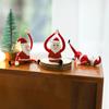Yousheng Santa Claus Yoga Glass Ornament Desktop Art Figurine Healthy Humorous Holiday Decor Glass Art Ornament