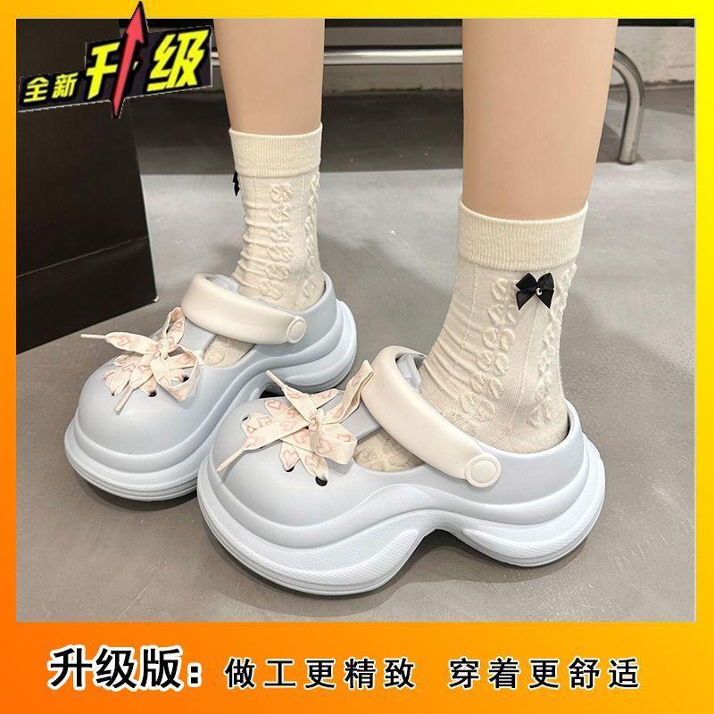 

Small cool slippers thick-soled beach baotou half slippers women s 2025 spring and summer new non-slip super fire hole shoes women 36