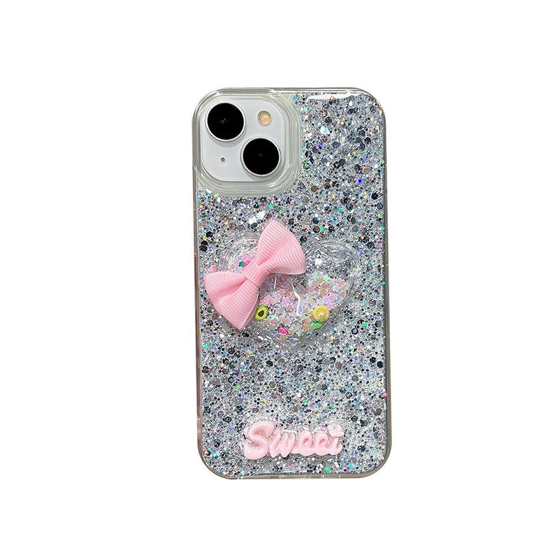 Premium Sense 16 For Apple 17Promax Flash Phone Case 16Plus Epoxy Iphone Bow Women'S Models