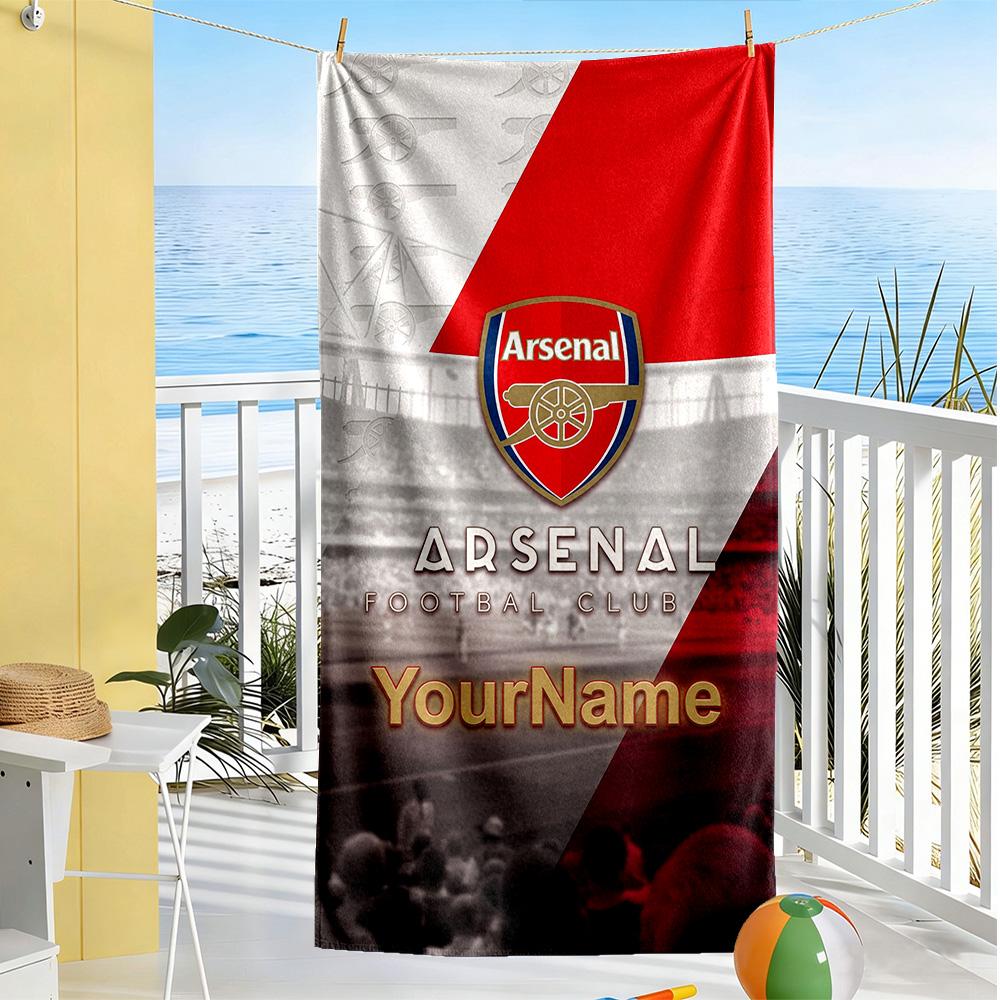 Arsenal Customizable Name Beach Towel Quick-Dry Soft Microfiber