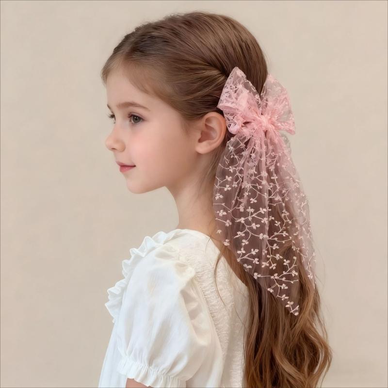 Delicate Tulle Baby Hairpin Adorable Bows Designs Gentle On Hair Decorative Perfect for Birthdays Weddings Daily Use