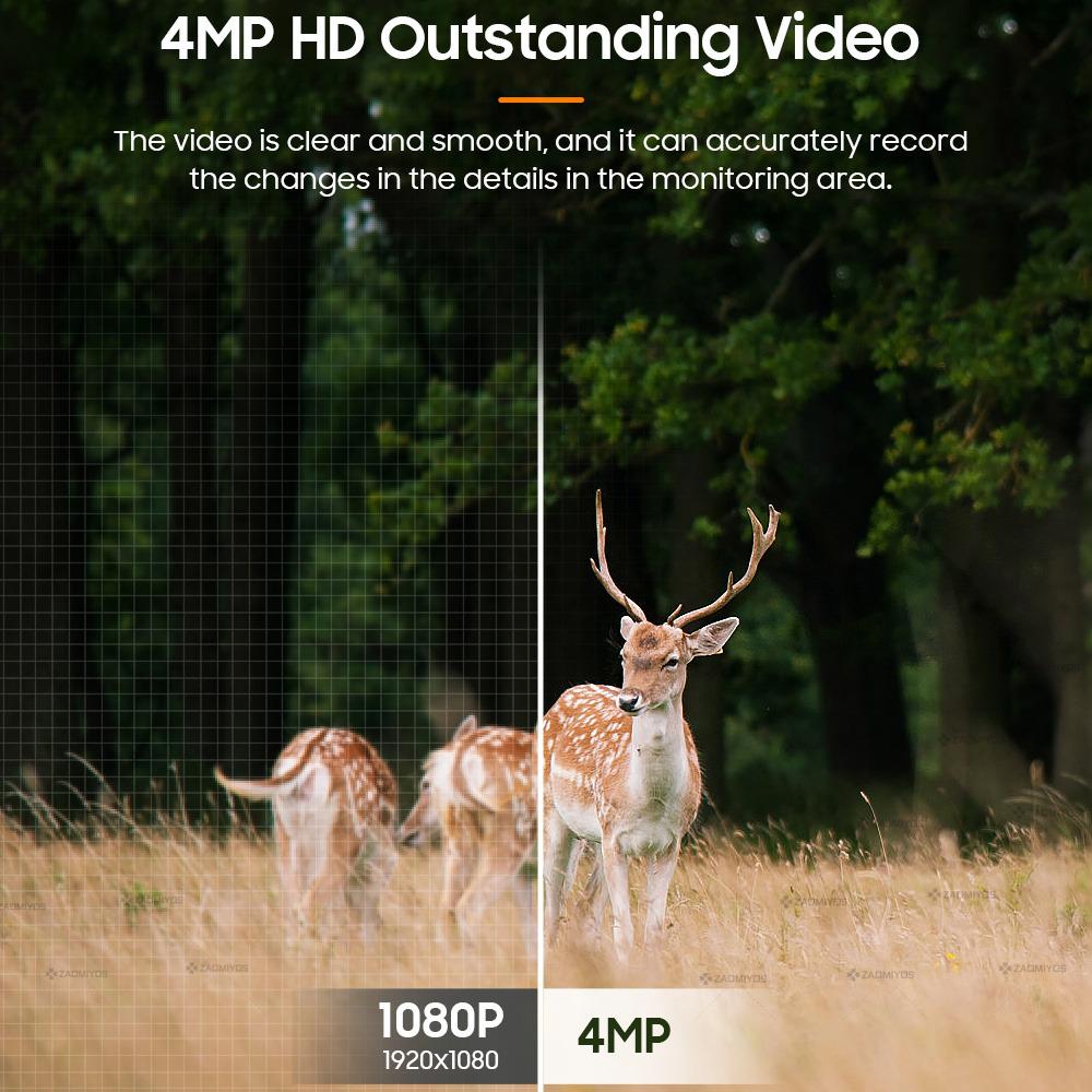 4MP 4G SIM Solar Hunting Trail PIR Motion Detection Large Capacity Battery Outdoor Night Vision Wildlife Camera