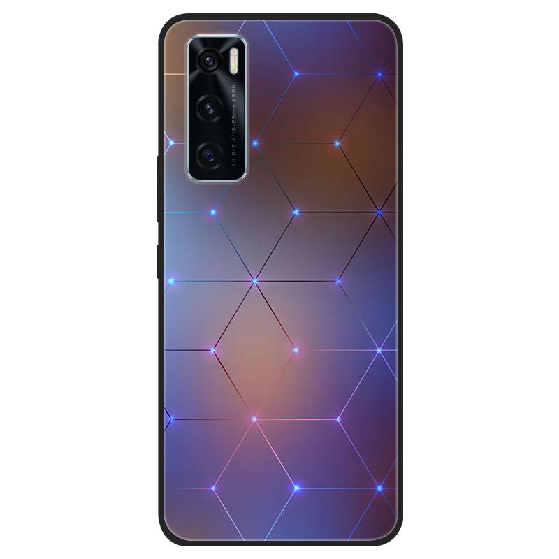 For Vivo V20 SE Case V20SE Silicone Cat Painted Soft Black Cover for VivoV20 V20SE V2022 V2023 Cover TPU Coque Protective Capa