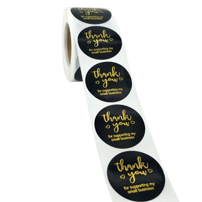 500Pcs/Roll Bronzing Paper Seal Label Thank You Stickers Custom Gift Bake Decor