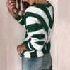Fashion Womens Long Sleeve V Neck Striped Knitting Casual Tunic Blouse
