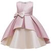 European & American Children's One-Shoulder Piano Performance Evening Dress with Bow