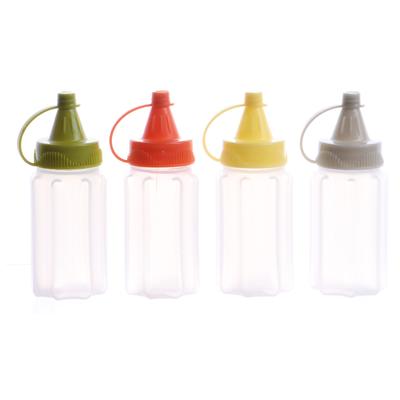 1Set Gewürzflasche mit Deckel Tragbare Mini-Sauce-Gewürzbox Spender Salz Gewürzglas Sauce Salat Squeeze-Flasche