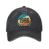 Unisex Vintage  Birthday Year  Years Old Printed Hats Vintage Distressed Denim Baseball Cap Adjustable