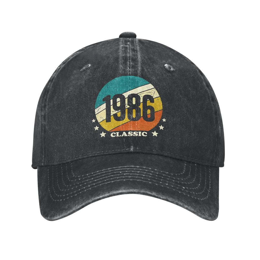 Unisex Vintage  Birthday Year  Years Old Printed Hats Vintage Distressed Denim Baseball Cap Adjustable
