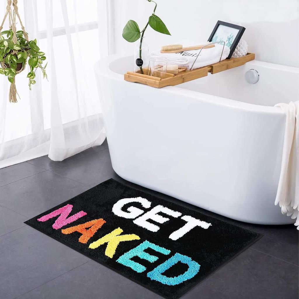 English Get Naked Bath Mat Soft Tufted Bathroom Rugs Bathtub Mat Entrance Doormat Living Room Apartment Home Decor Carpet