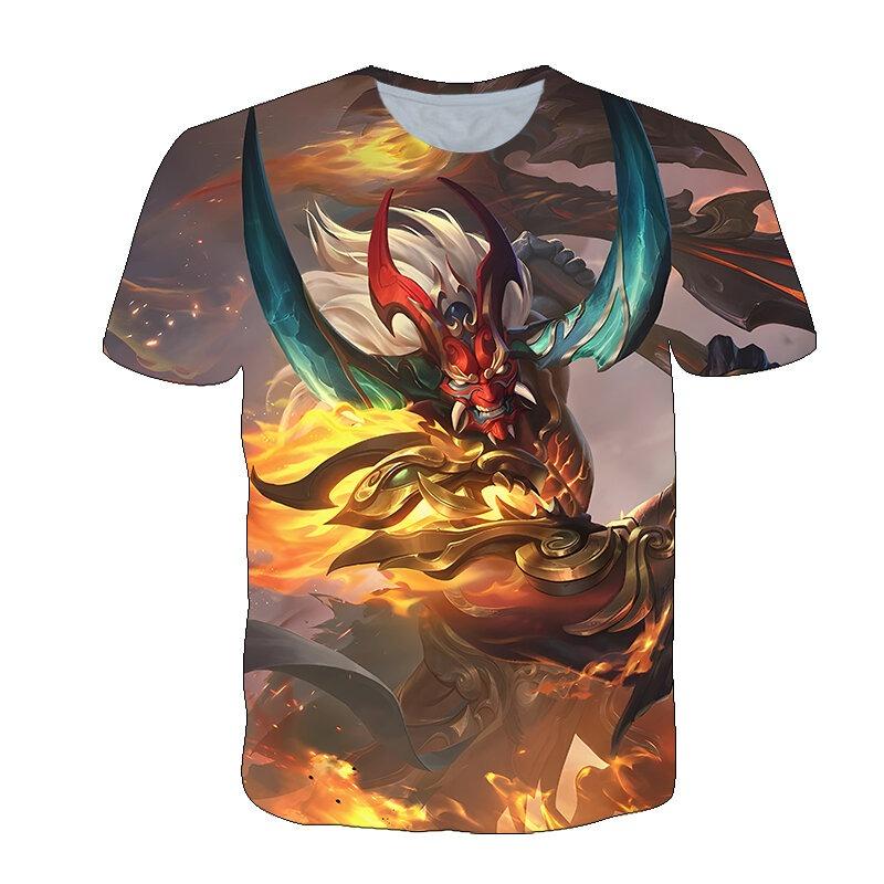 New short sleeved T-shirt with King of Glory print, youthful and fashionable round neck