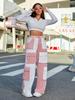 Rose Beauty A Fashionable And Personalized Street Style Patchwork Women's Pants