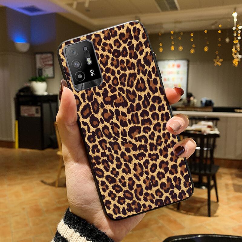 Leopard Phone Case for OPPO A54 A74 A94 A53S A9 A5 A15 A16 A91 A96 A76 Reno8 8Pro Reno2 Z