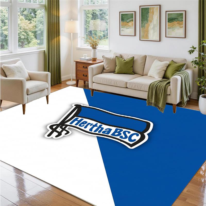 hertha bsc FC Design Crystal Velvet Rug Soft Decorative Mat for Bedroom Entrance