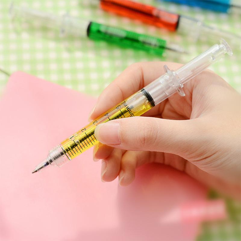 5 pezzi/lotto Penna a Sfera Siringa per Bambini della Scuola Materiale di Scrittura, Penna Siringa Creativa