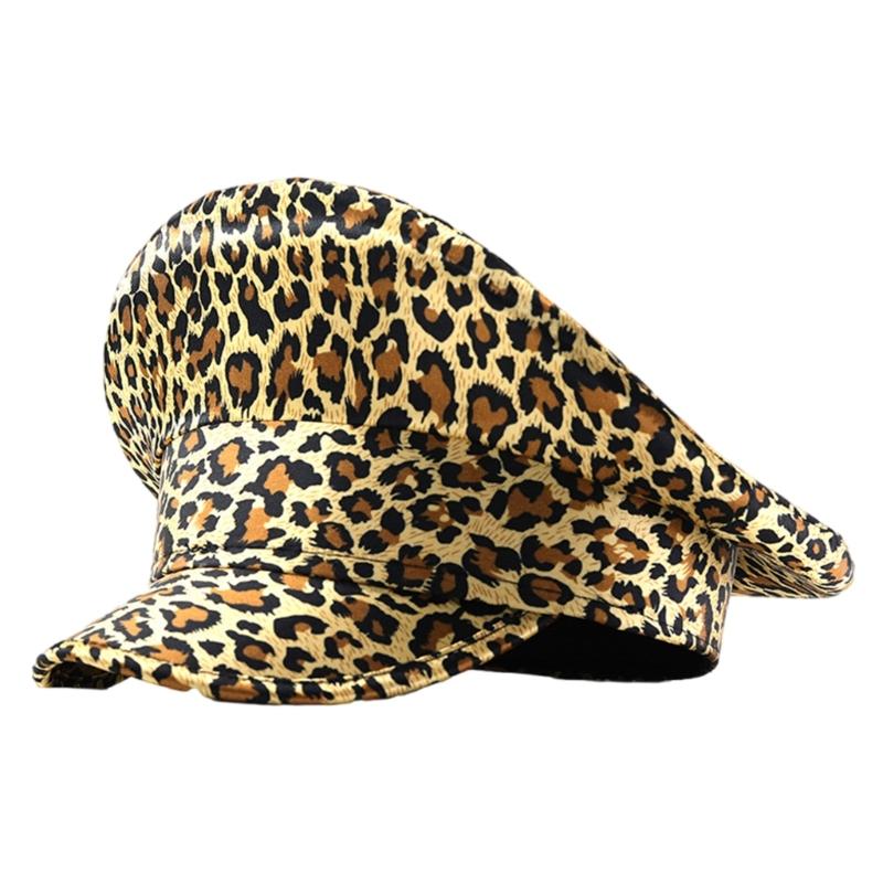 Свадебная шляпа Шляпа капитана Шляпа моряка Офицерская шляпа Леопардовый принт Художественная шляпа для фотосессий Карнавалов Коктейльных вечеринок 1