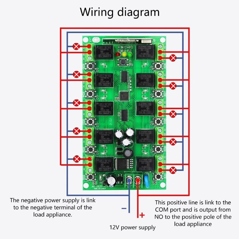 Portable 10 Channel DC12V Remote Switches Easy Installation Designs Portable Accessory for Lighting and Security System