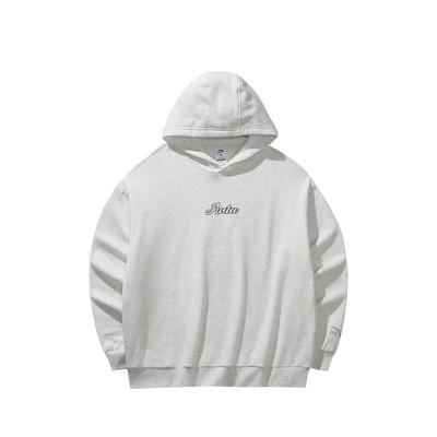 Anta Hooded Letter Logo Fleece Lined Loose Fit Pullover Long Sleeve Knit Casual Sweatshirt Unisex Sweatshirt Heather-Gray 972618705N-10