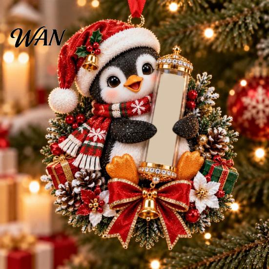 Reusable Acrylic Party Supplies Christmas Cash Gift Ornament, 2D Highland Cow/Gingerbread/Bear/Snowman Money Holder, Holder for Xmas Tree Hanging