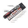 12PCS set of automotive repair tools, 1/2 large flying ratchet wrench, quick socket wrench set with ratchet installed tool