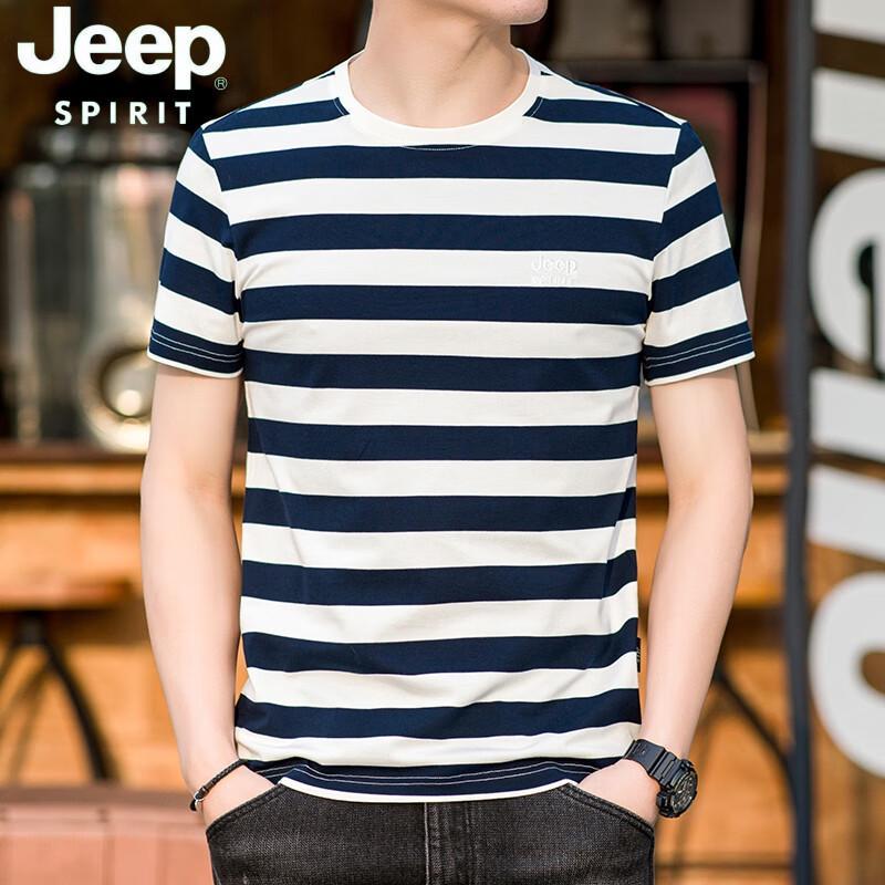 JEEP SPIRIT Men s Striped Short-Sleeve T-Shirt 2XL