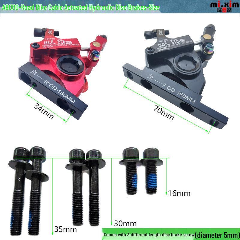Mi.Xim A8000 Hydraulické kotoučové brzdové třmeny ovládané lankem pro kotouče 140/160 mm