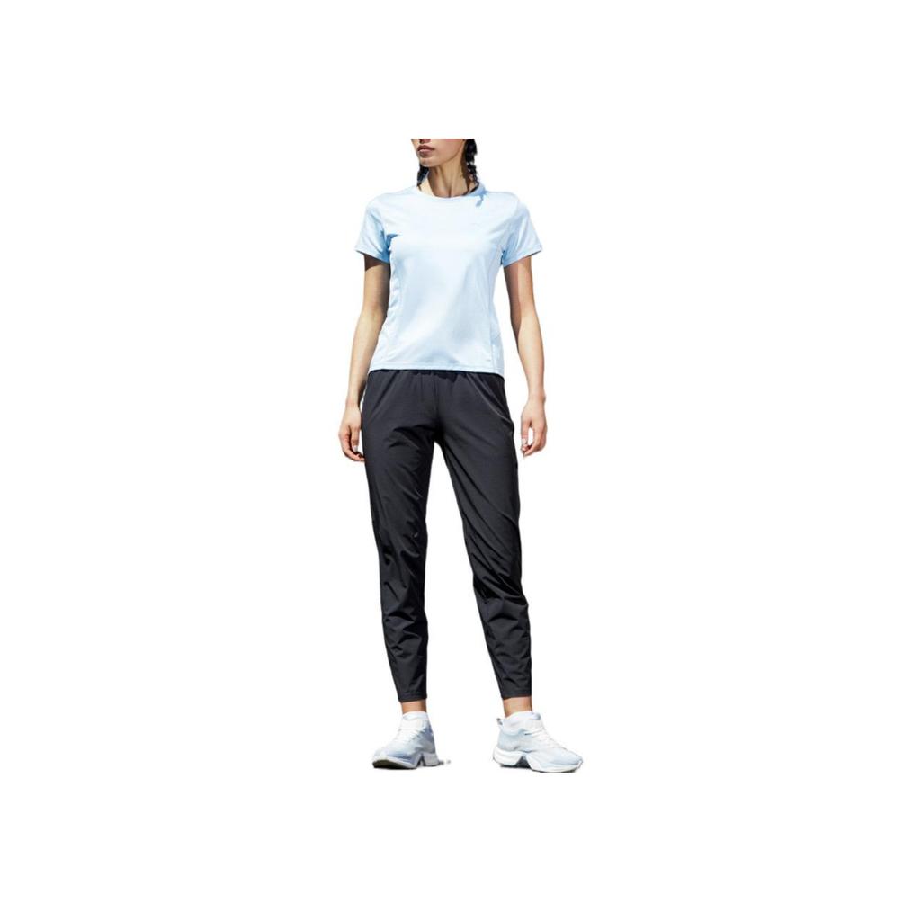 Anta Solid Color Logo Elastic Drawstring Sports Pants Women bottoms Black 162225501-1
