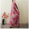Women's Vintage Long Dress with Cotton and Linen Patterns