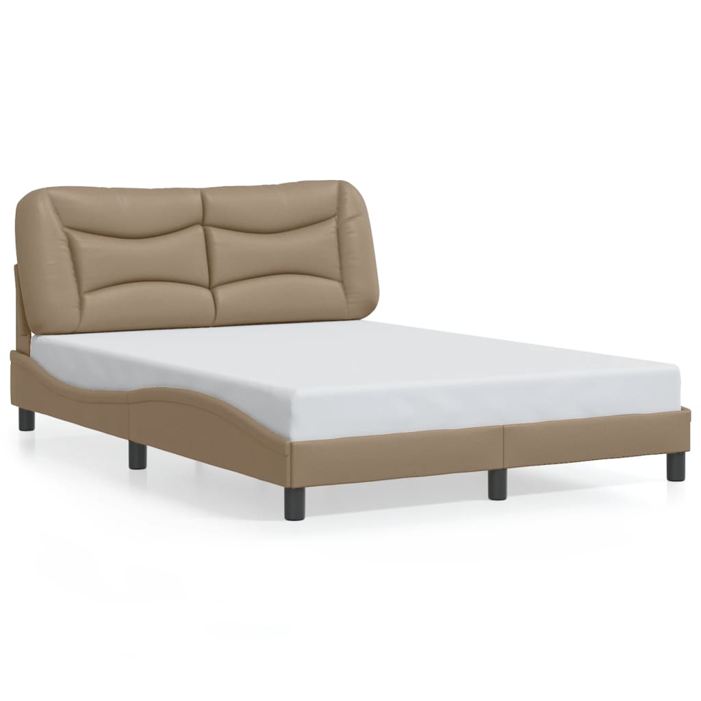 LED Bed Frame without Mattress Hvar Cappuccino Brown 120x200 cm