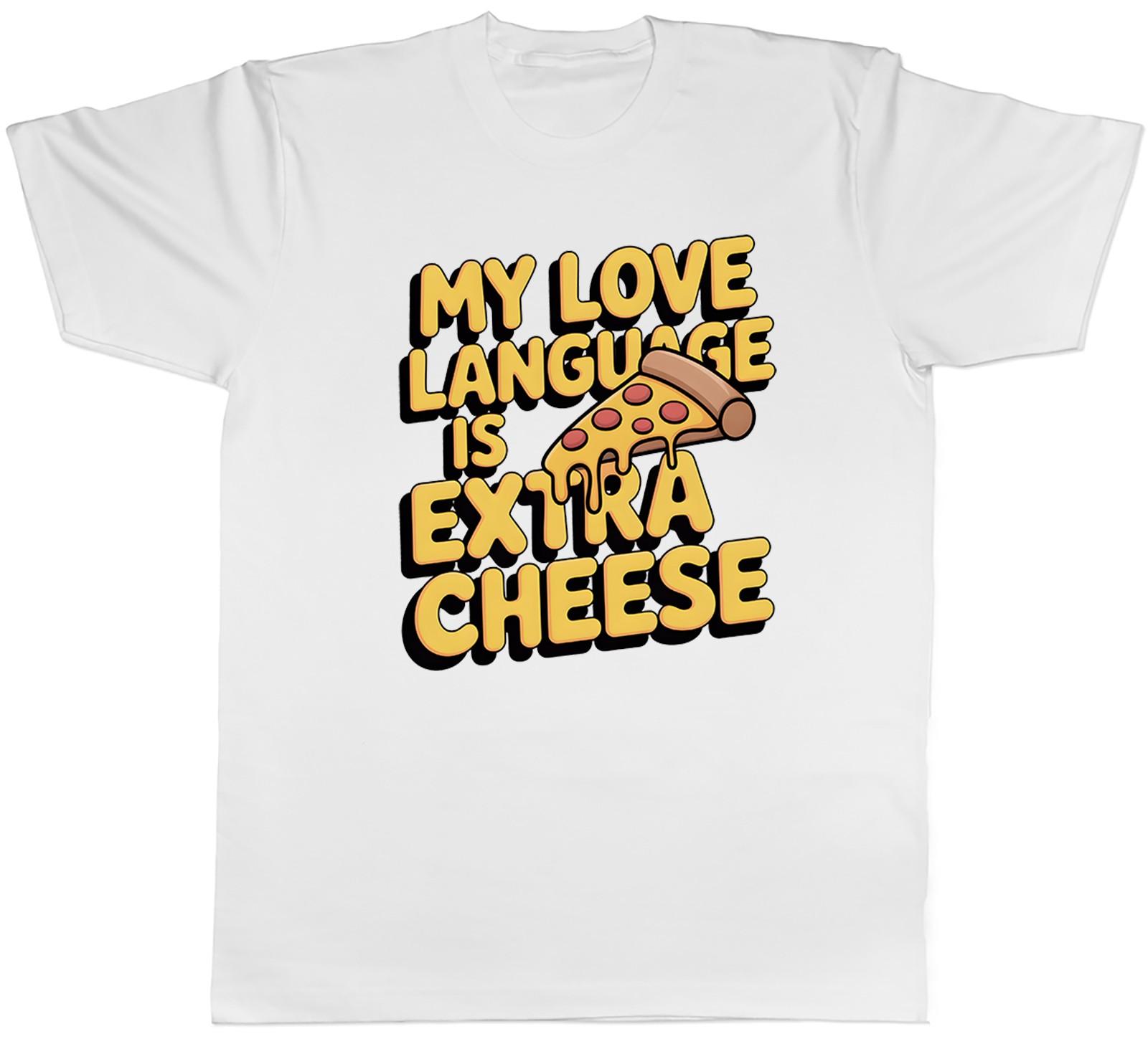 My Love Language is Extra Cheese Funny Pizza Mens T-Shirt Tee Gift Top S