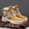 Autumn New Shoes for Men Boots Outdoor Leather Casual Platform Hiking Shoes Fashion Colors Patchwork Snow Boots