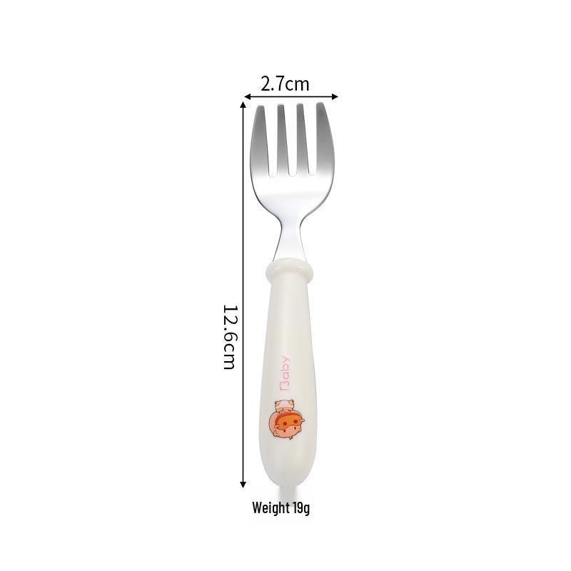 304 Stainless Steel Children's Spoon & Fork Set with Portable Box - Ideal for Baby Feeding and Student Use.