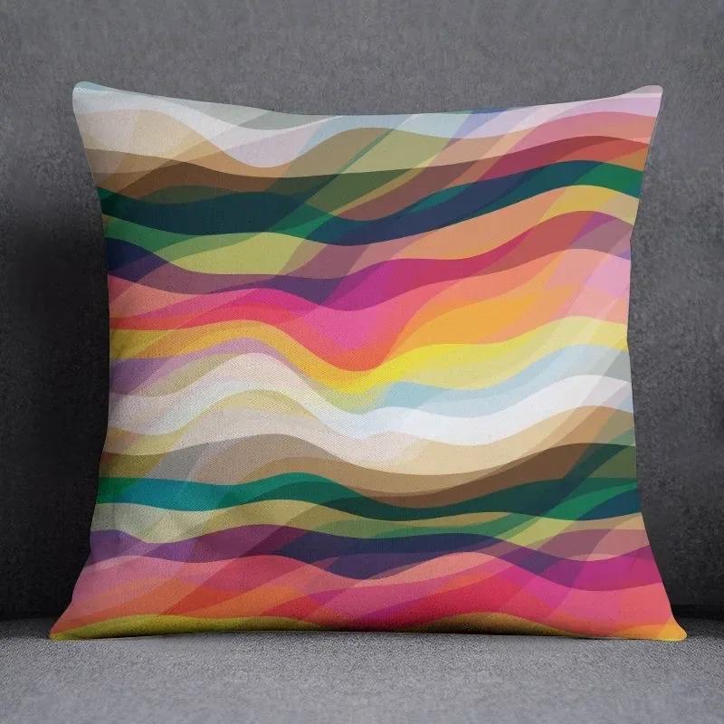 Color Ins Abstract Pillowcase Sofa Cushion Living Room Bedroom Square Pillow Cover Home Fabric Decoration