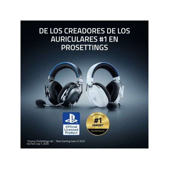Auriculares Razer BlackShark V3 Pro for PlayStation inalámbricos con Cancelación de Ruido Blancos