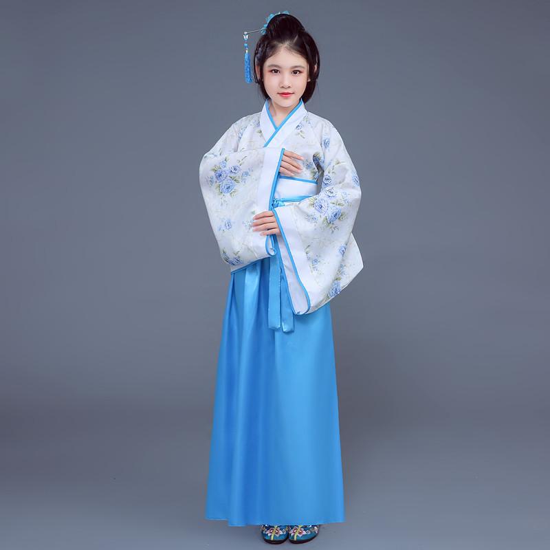 Copii Fete Hanfu Haine de Performanță Haine Dans Clasic Hanfu Stil Chinezesc