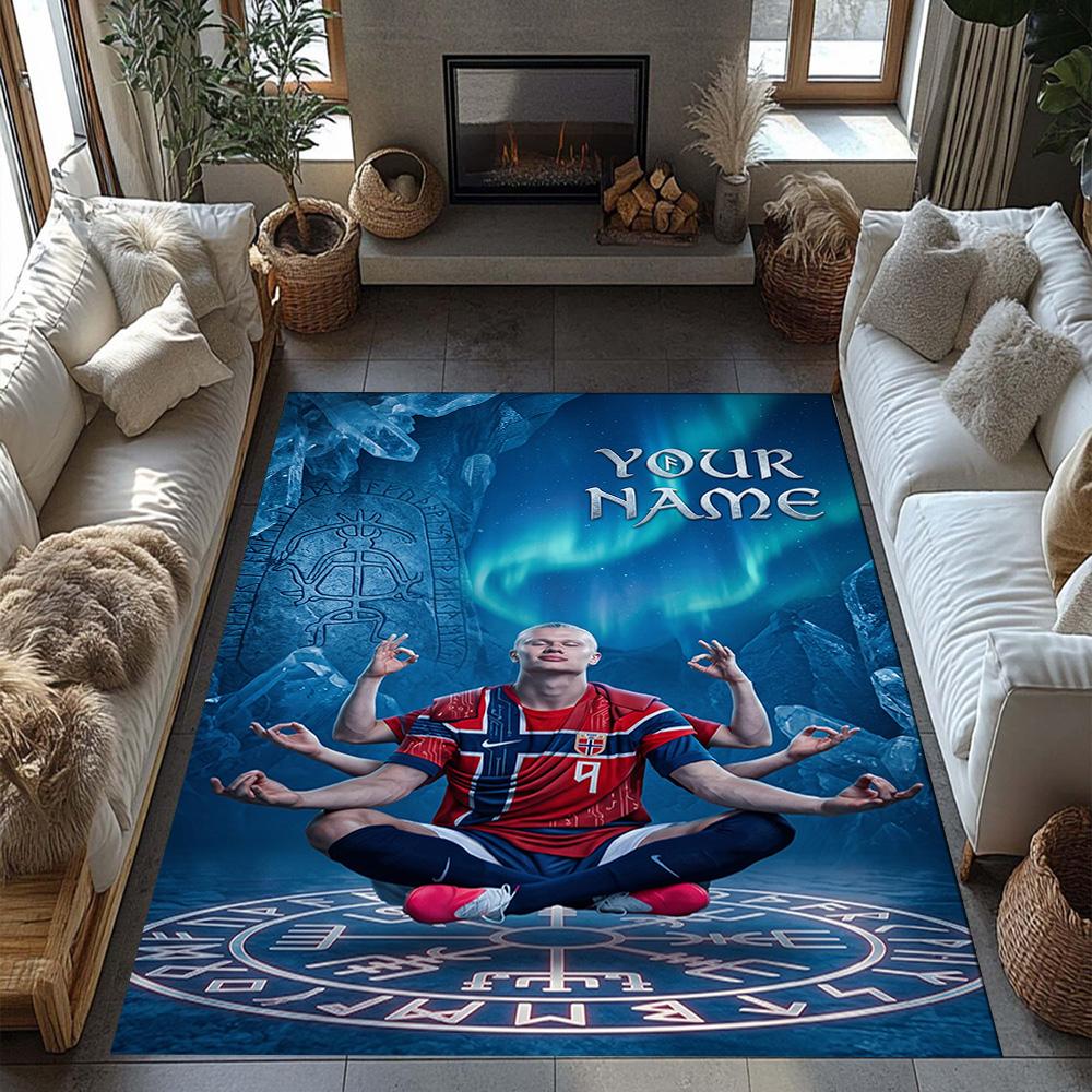 Haaland Personalized Name Floor Rug Office Rug Suitable For Dormitory Dining Room Decorate Room Hallway Antislip Carpet Decorate Offices