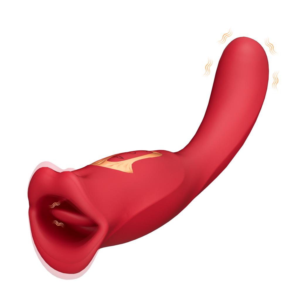 Sucking Dildo Vibrator Female Tongue Licking Telescopic Dildo G-Spot Clitoris Nipple Stimulator Female Sex Toys Adult Products
