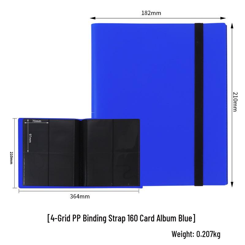 9-Grid Insert-Type 4-Pocket Card Album for Three Kingdoms Kill, Yu-Gi-Oh!, Ultraman Card Collection, with Straps