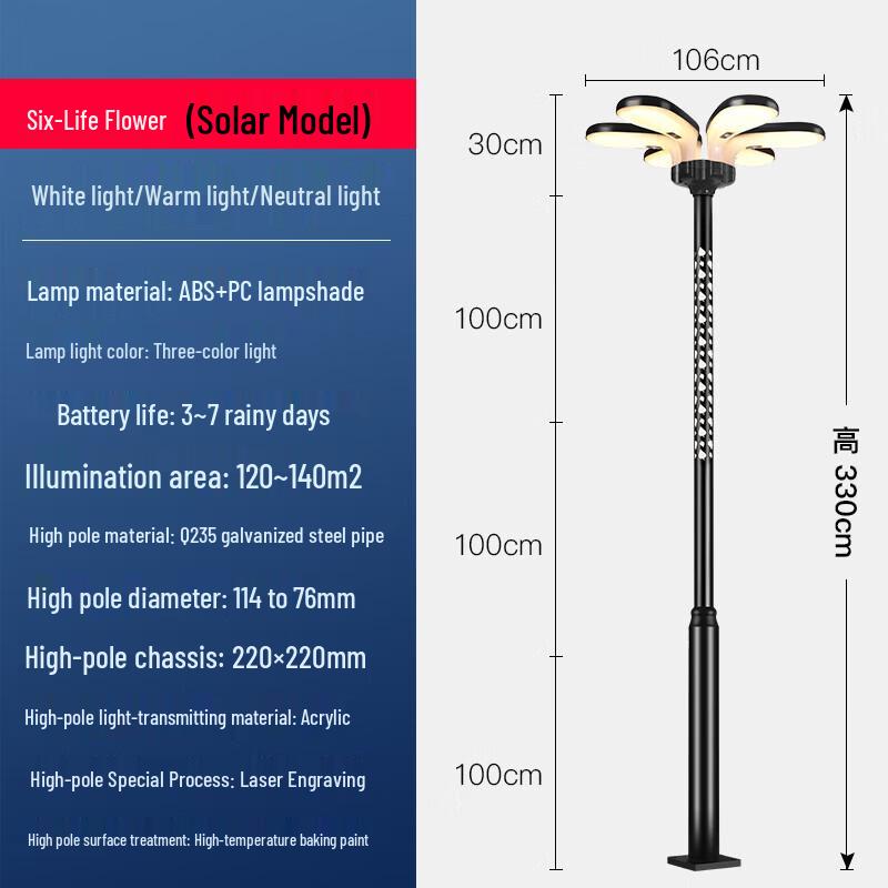Интегрированный солнечный уличный и садовый светильник
