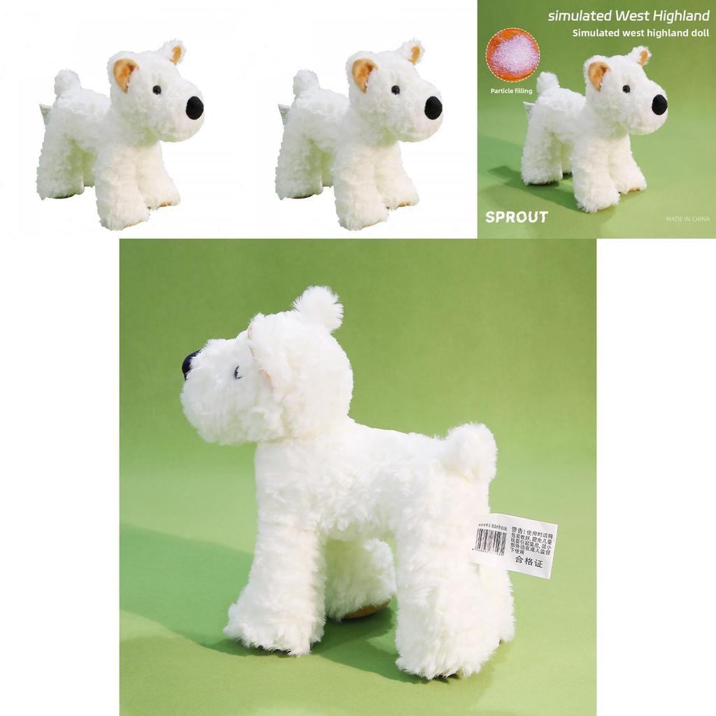 Plush West Highland Terrier Dog Toy With Super Soft Short Pile For Kids And Collectors