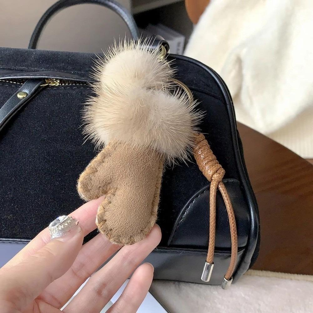 Mink Fur Bag Pendants Mini Slippers Boots Gloves Cute Kawaii Sweet Bag Accessories Multifunctional High-quality Keychain