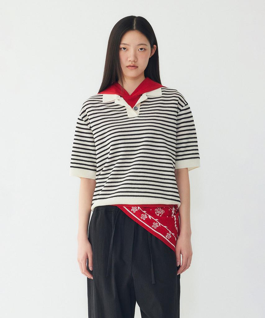 STUDIO TOMBOY Striped Collar Pullover_Ivory 9176352971