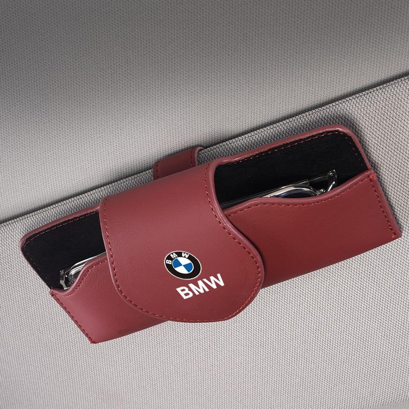 Car Glasses Case Sun Visor Leather Eyeglass Clip Auto Interior For BMW E46 E90 G30 E92 E87 E91 E70 E60 F30 F10 E39 E36 F20 G20 ulcr72